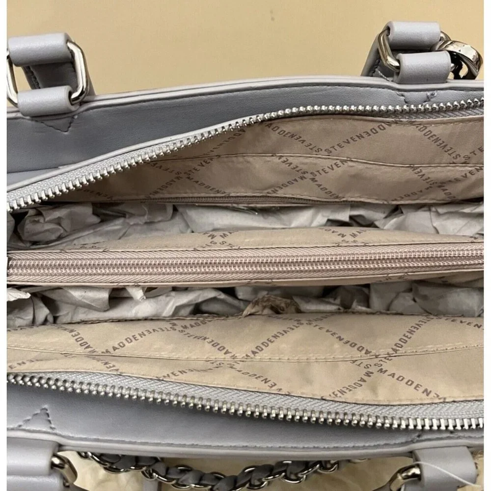 NWT STEVE MADDEN BLISHA SATCHEL CROSSBODY HAND BAG FOG TIK TOK VIRAL TRENDY - Picture 7 of 7